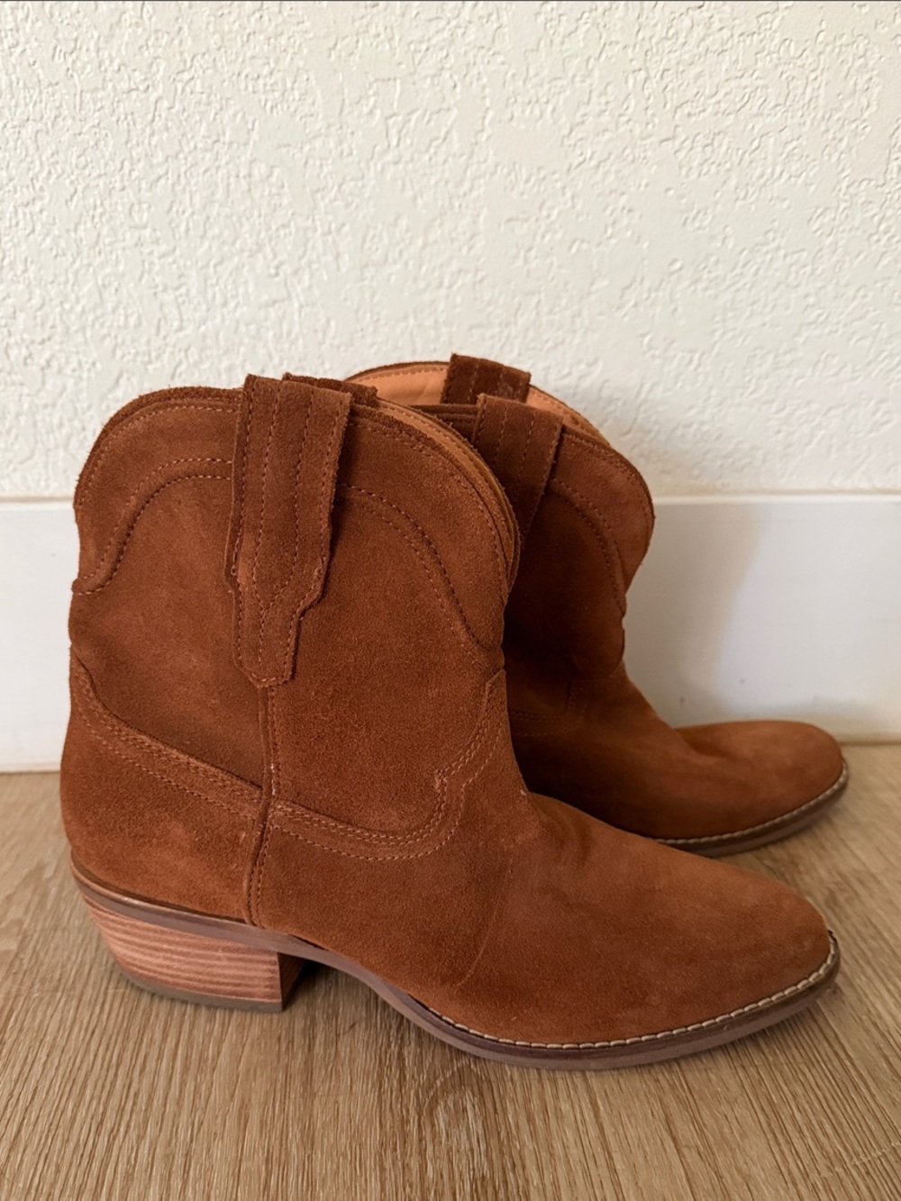 Women’s Dingo Suede Western Ankle Boots — Brown